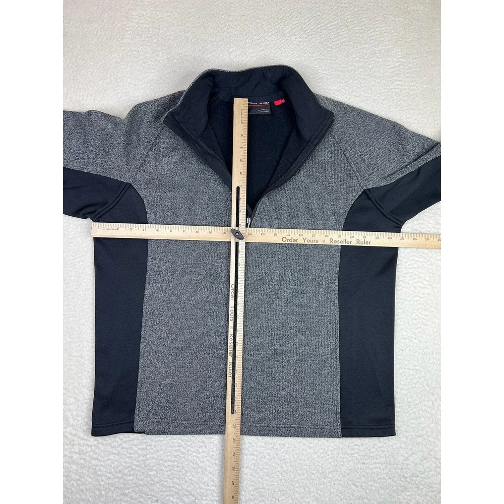 Spyder Pullover Mens Large Gray 1/4 Zip Long Sleeve Ski Fleece Performance Top - Picture 9 of 10